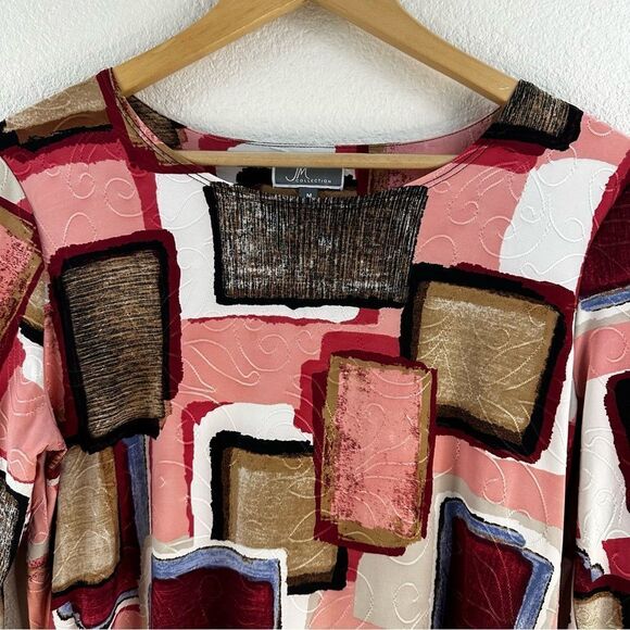 JM Collection abstract print tunic size M - Picture 3 of 11